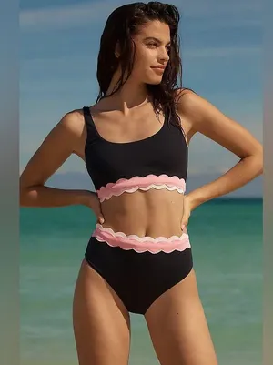 Beach Riot Harriet high waist Bottom Sweet Berry Wave, Size Large, $98 thumbnail 14
