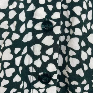 Anthropologie Rue Stiic XS Green White‎ Laguna Heart Print Button Up Mini Dress thumbnail 7