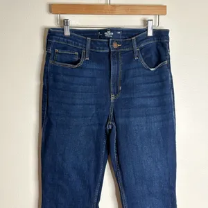 Hollister California high rise‎ flare dark denim jeans size 30 festival cute thumbnail 2