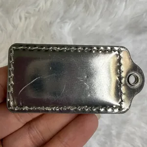 COACH Silver Patent Leather Fob Bag Charm Hang tag Hangtag thumbnail 2