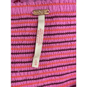 NWT Free People Tory Embroidered Mini Dress Pink Smocked Floral Boho Size Large thumbnail 13
