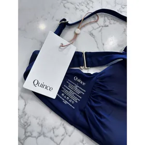 NWT Quince Deep Navy NWT Quince Deep Navy Italian V-Neck Bikini Top Large thumbnail 5