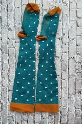 Green Orange Polka Dot Knee High Compression Pressure Socks thumbnail 2