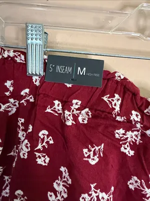 Maurices Burgundy Floral Tie-Waist High-Rise Shorts thumbnail 4