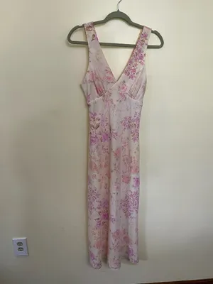 NEW Altar’d State Light Yellow & Pink Floral Maxi Dress Size Medium NWT thumbnail 2
