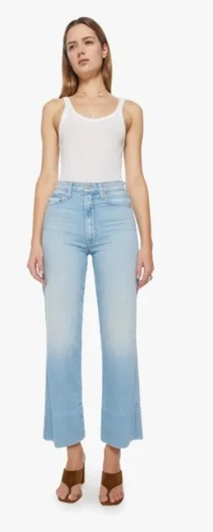 MOTHER The Maven Wide Hem Ankle Jeans in Unripped Wash size 30 thumbnail 1