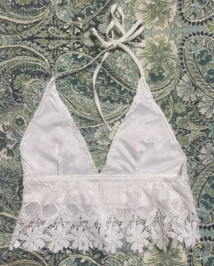 Lace Crop Top White thumbnail 2
