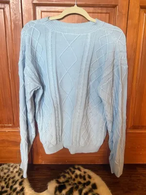 Edikted Blue Cable Knit Sweater thumbnail 1