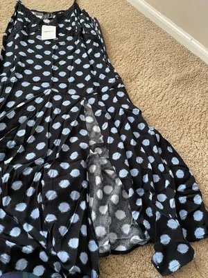 Forever 21 Blue/Black Midi Dress thumbnail 5