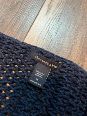 Vintage Y2K Abercrombie & Fitch Navy Blue Crochet Sweater thumbnail 3