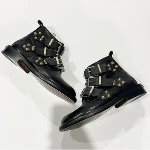 Zadig Voltaire Laureen Buckle Leather Studded Ankle Boot Black Size 36 US 5 thumbnail 3