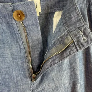 Gap 100% Cotton Blue Chambray Lightweight High Rise Cropped Pants Size‎ 14 thumbnail 4
