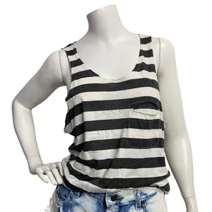 Soulcycle‎ Black & White Stripe Muscle Tank Top Women's Size M Y2K thumbnail 2
