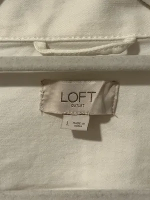 Loft white denim jean jacket  thumbnail 3