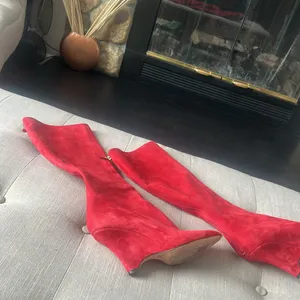 Kate Spade Women's Red Suede Boots Size 7 thumbnail 2