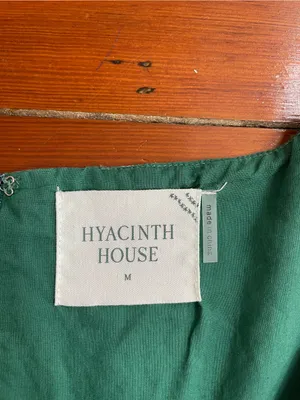 Tuckernuck Hyacinth House Green Floral Clemons Cotton Peplum Top Sz M 💛🎀 thumbnail 12