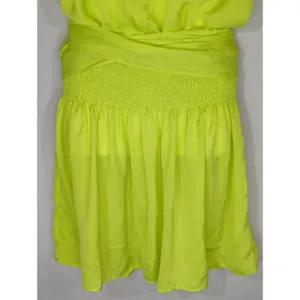 Do+Be Neon Green Smocked Waist Halter Neck Mini Dress Women's S Party Cocktail‎ thumbnail 3
