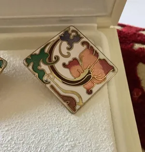 Vintage cloisonné earrings thumbnail 3
