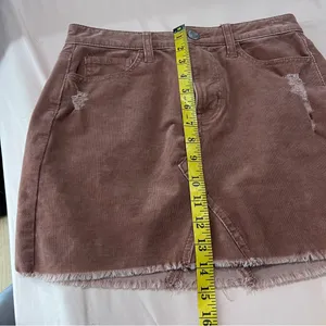 American Eagle Size 2 Stretch Corduroy Distressed Cutoff High Rise Mini Skirt‎ thumbnail 12
