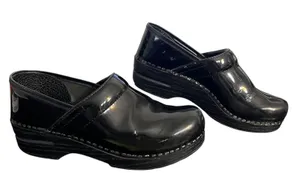 Dansko Professional Clogs Womens Size 38 Black Patent Leather Slip On Nursing thumbnail 1