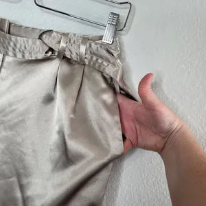 Maeve By Anthropologie Champagne Satin Jogger Dress Pants Size 2 metallic thumbnail 6