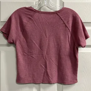 American Eagle Women’s Pink Short Sleeve Waffle Knit Top - Medium - VGUC thumbnail 2