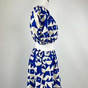 NWOT Farm Rio Linen-Blend Pitta Tiles Off-White One Shoulder Maxi Dress Size S thumbnail 10