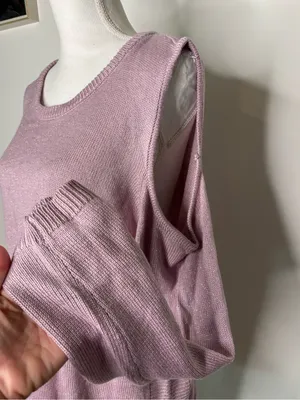 NWT Soho New York & Company Pink Metallic Cold Shoulder Tunic Sweater L thumbnail 4