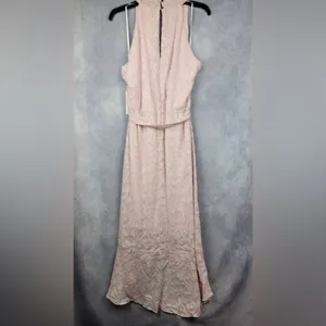 Julia Jordan Pink Floral Burnout Halter Neck Wrap Maxi Dress Size 2 NWT thumbnail 4