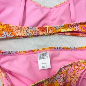 Wild Fable‎ Pink and Orange Floral Bikini Size M thumbnail 3