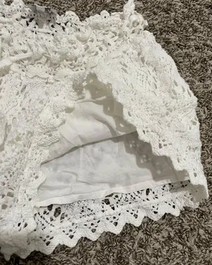 Handmade White Crochet Lace Lined Shorts thumbnail 3