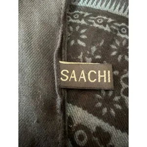 Saachi Viscose Black Floral Pashmina Shawl Scarf Fringe Boho Wrap Oversize Large thumbnail 3