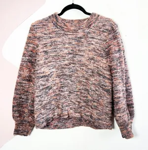 Madewell Space-Dyed Crop Pullover Sweater Size Large Multicolor Wool‎ Blend thumbnail 1
