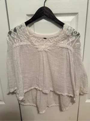 Free People Carry Me Away Crop Top in White thumbnail 2