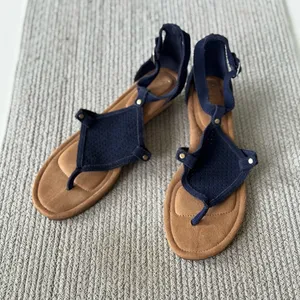 Koolaburra by Ugg Navy Blue Perforated Suede Wedge Sandals Sz 9.5 thumbnail 8