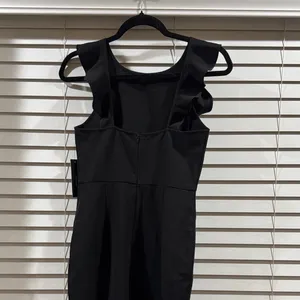 Lulu's Black Midi Ruffle Sheath Dress thumbnail 4
