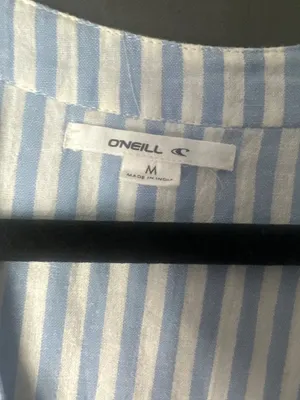 O’Neill Women’s M Blue White Striped Cotton Tunic Blouse Coastal Beach Oversized thumbnail 2