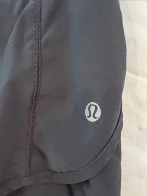 lululemon athletica Dark Grey Turbo Run Unlined Shorts with Gray Waistband thumbnail 3