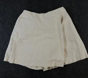 Uniqlo‎ Linen Blend Skort Cream Off White Wrap Front Mini Shorts Womens Small thumbnail 1