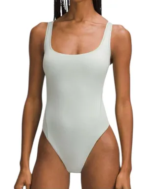 Lululemon S Jade Gray Wundermost Ultra Soft Nulu Square Neck Sleeveless Bodysuit thumbnail 1
