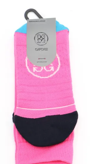 G/FORE Ladies Pray For Birdies Crew Golf Socks Knockout Pink M/L GLA000005 NEW thumbnail 1