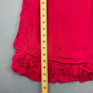 Alice‎ + Olivia Red 100% Silk Mini Dress Ruffle Hem Spaghetti Strap Womens Small thumbnail 4