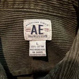American Eagle Oversized‎ Corduroy Shacket Large Olive Green Button Front Y2K thumbnail 5