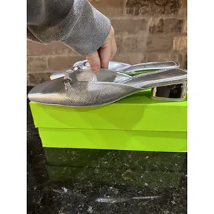 Sam Edelman Women Ollie Square Toe Bit Mule in Silver Size 6.5 Equestrian thumbnail 3
