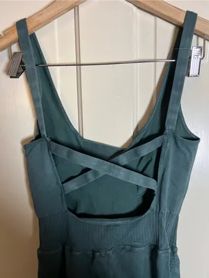 Free People Movement Good Karma Jumpsuit Teal Green Medium Seamless Bodysuit thumbnail 5