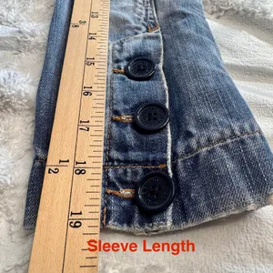 Abercrombie & Fitch Size Small‎ Blue Denim Jacket 3/4 Sleeves Button Up thumbnail 16