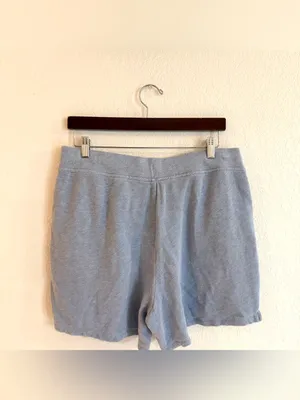 Talbots Womens Shorts Light Blue Lounge Sweat 100% Cotton Size Large thumbnail 2