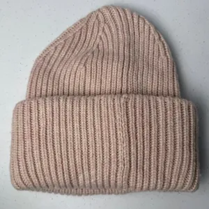 Anthropologie Wool Blend Ribbed Beanie Hat Pink Cozy Winter thumbnail 2