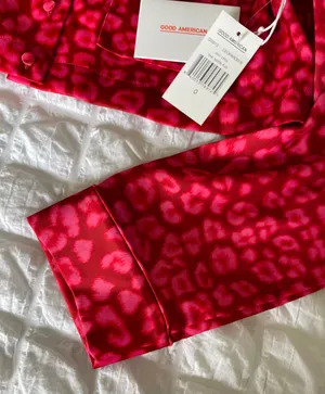 Good American Red Satin Pjs In Leopard thumbnail 10