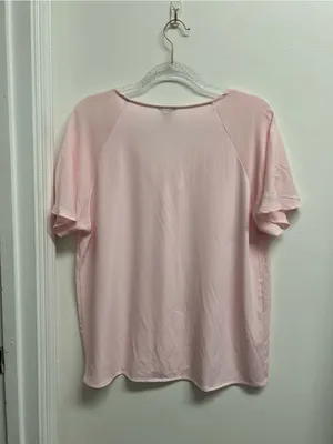Ann Taylor Women's V-Neck Blouse - Light Pink thumbnail 2